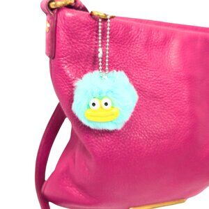 Pom Pom Cartoon Monster Fluffy Mint Green Yellow Fur Bag Charm